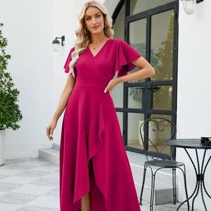 Wear Your Love Formal Sleeveless V-Neck Gown with Flutter Sleeves NEW SIZE 18